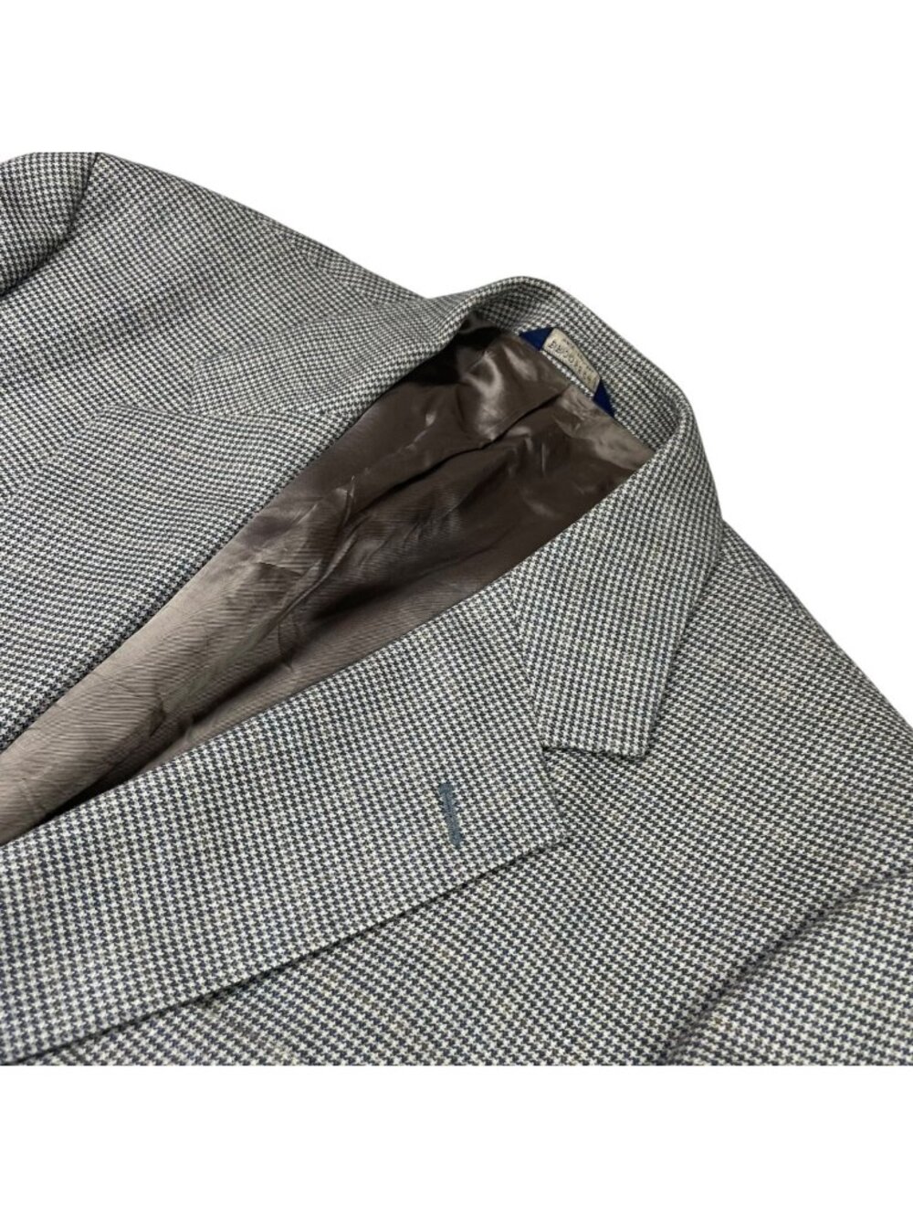 Brooks Brothers 346 Men's Silk/Wool 2-Button Blazer Beige/Gray Houndstooth • 44R